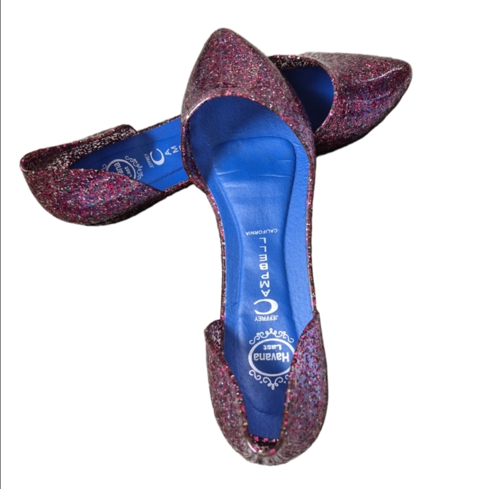Women's Sparkly Jelly Flats - Multicolor Size 8